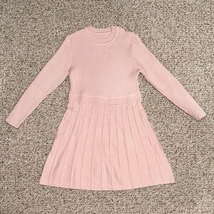 SHEIN Soft Pink Ribbed Kids Dress